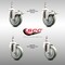Service Caster 4 Inch 316SS Gray Polyurethane 1/2 Inch Threaded Stem Caster Lock Brake SCC, 2PK SCC-SS316TSTTL20S414-PPUB-121315-2S2 - alternate 4